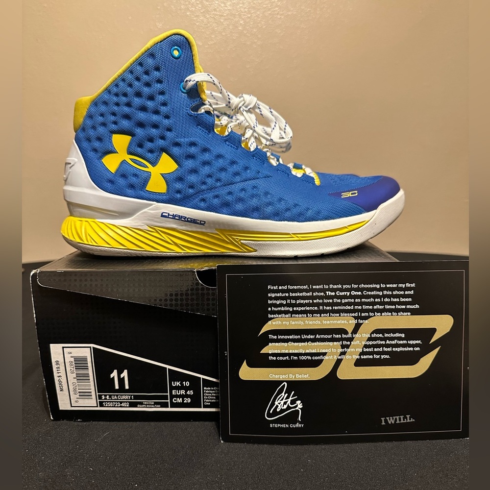 Under Armour Men’s GsW Curry ONE OG Sz 11  Basketball Shoes Champs
